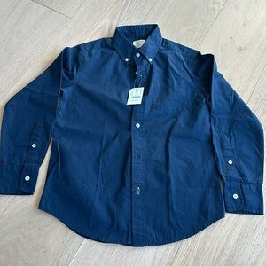 NWT J. Crew Kids Long Sleeve button down Navy, Size 8
